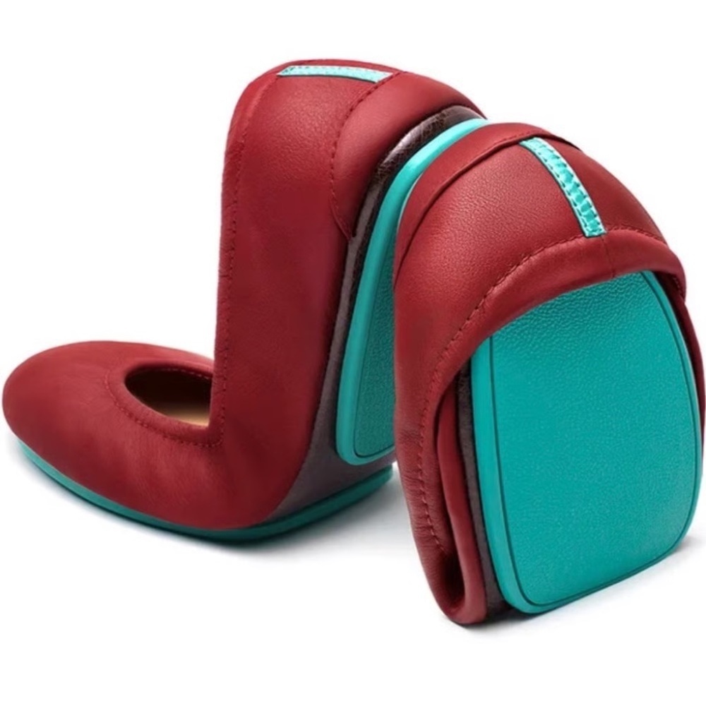Tieks Red Leather Ballet Flats 10